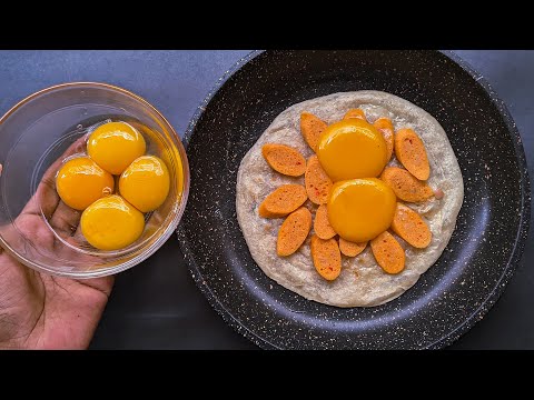 Cover the Eggs with Tortilla! Delicious Recipe in 5 minutes! Breakfast Idea with Eggs.