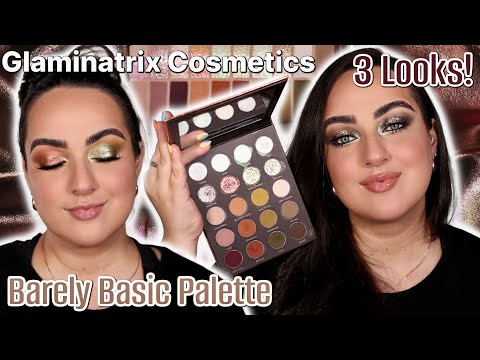 NEW GLAMINATRIX COSMETICS BARELY BASICS PALETTE! 😳 WOAH FORMULAS!!! 3 LOOKS!