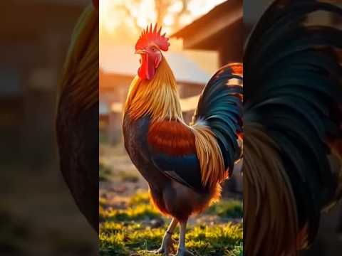 Golden Adorable Rooster Crowing Sounds | Amazing Rooster Crowing Loudly | Shorts 🐓