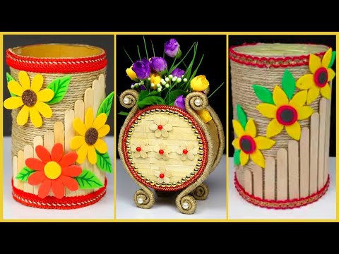 3 Beautiful Home Decoration Ideas From Waste Materials | Best Out of waste | DIY Flower Vase | Craft