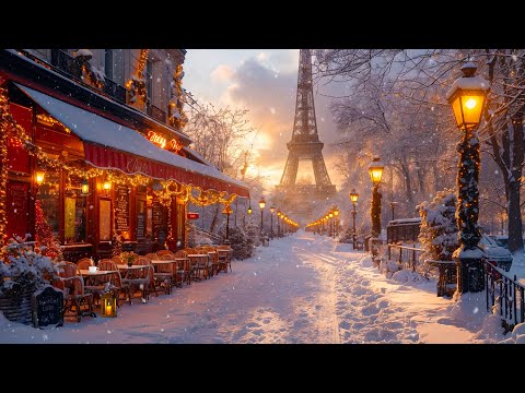 Relaxing Jazz Music for a Snowy Day - Winter Outdoor Coffee Ambience and Smooth Morning Jazz