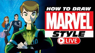 Drawing BEN 10 in a MARVEL COMICS STYLE!