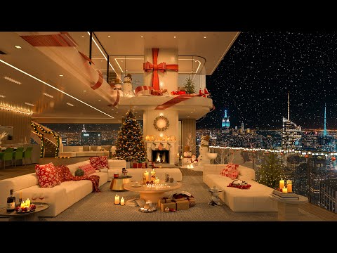 Holiday Jazz Retreat 2025 🎄 Cozy Loft with Fireplace, Piano Jazz, and Snowy City Scenery