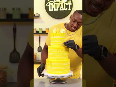 Making a cake using only the color yellow #shorts