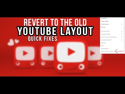 NO YOUTUBE LAYOUT RESTORE BUTTON HERE IS THE FIX 2018