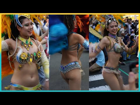 4K 女子大生 サンバカーニバル ウニアン Samba 花小金井 夏祭り 삼바 ‎سام 桑巴舞 सांबा แซมบ้า 2024