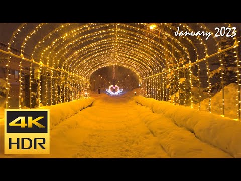 [4K HDR] 旭川 街あかりイルミネーションを散策 / Strolling around ASAHIKAWA Machiakari Illumination (Hokkaido, Japan)