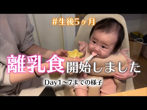 【生後5ヶ月】離乳食初日から1週間の様子🍚10倍粥、にんじんペースト作り方（ブレンダー）