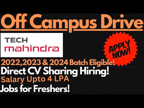 Tech Mahindra Direct CV Hiring | 2022,2023 & 2024 Batch Students Eligible 🔥🔥