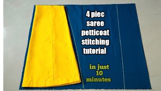 4 piece petticoat cutting and stitching |petticoat cutting and stitching |4piece saree petticoat