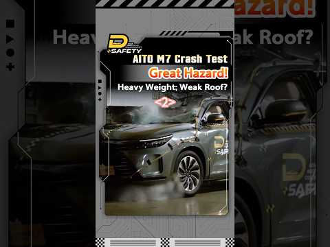 Heavy Weight Weak Roof？ AITO M7 Crash Test #safetyfirst #safetytest #aitom7 #safetytesting