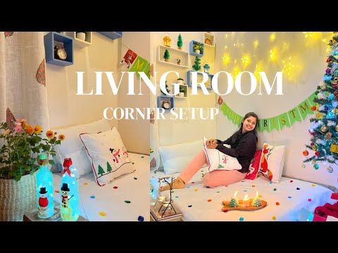 Living Room Corner Setup for New Year and Christmas | Floor Seating Decoration Ideas