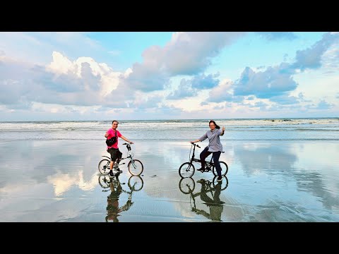 We love cycling on the beach Pantai Sepat