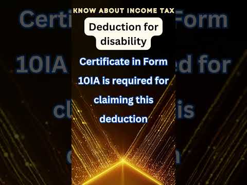 IT deduction for Disability |  #taxfiling #ca #charterdaccountant #incometax #itr