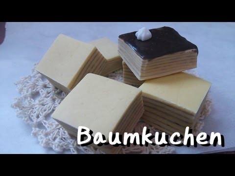 スイーツデコ*バウムクーヘン作ってみた/DecoSweets*Baumkuchen in clay Tutorial