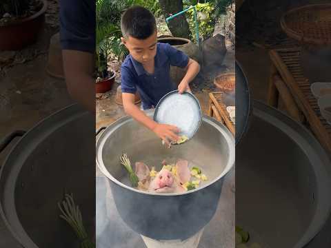 Country chef cooking with big pot😋