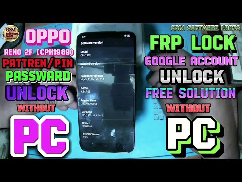 Oppo Reno 2F (CPH1989) Pattern/FRP Unlock     Android 11 Without PC New Method Free Solution👍🏻🌍🏆