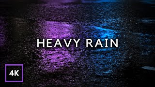 HEAVY RAIN on Road at Night to Sleep FAST, Rain no Thunder to Relax, Study | 12 Hours