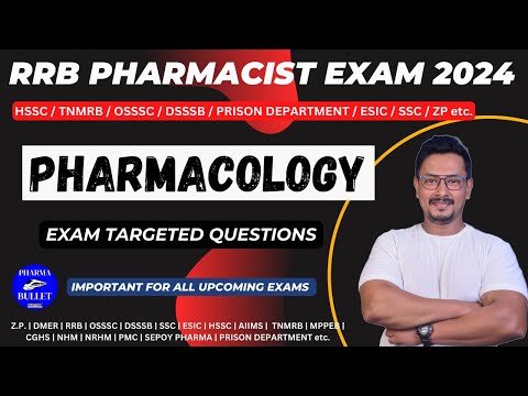 RRB PHARMACIST EXAM 2024 / RAILWAY PHARMACIST EXAM QUESTIONS / IMPORTANT PHARMACOLOGY QUESTIONS