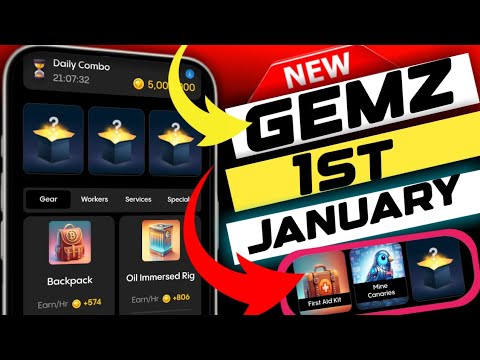 gemz daily combo today 1 January | gemz daily combo card unlock kaise kare | gemz daily combo card