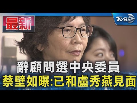 辭顧問選中央委員 蔡壁如曝 已和盧秀燕見面｜TVBS新聞