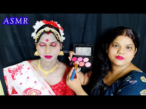 ASMR~ Doing My Elder Brother Indian Classical Dancing Makeup (Tingle's) @asmrsangi7044 🌹💋❤️