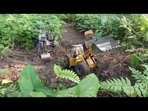 simulasi alat berat pengerukan tambang batubara #excavator #bekokeruk #rc #kontruksi #maianananak