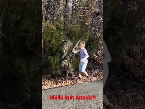 Ghille Suit Attack! Halloween costume, hunting or fun! Fight for your life little guy 💪