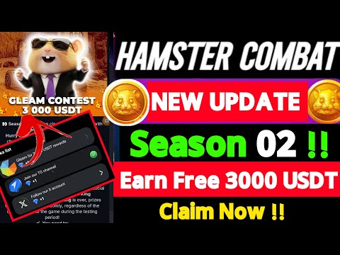 Gleam for 3,000 USDT rewards Task completed।। Hamster Kombat Season 2 Airdop update।।