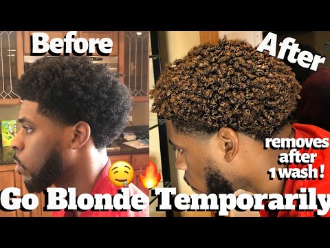 Men's Curly Hair Tutorial | Temporary Blonde Hair | Define Curls Natural Hair