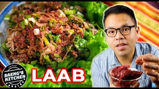 Laab Dip | Lao Raw Beef Salad Recipe | Lao Food at Saeng’s Kitchen