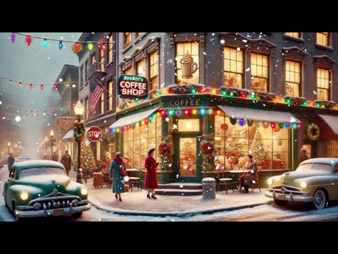 🎄Cozy 1950's Coffee Shop At Christmas Time: Classic Christmas Songs & Vintage Holiday Ambience ❄️