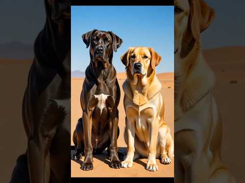 🐾✨ Dog Fusion: Transforming Great Dane & Golden Retriever | Danetriever 🐶❄️#shorts #hybrid #dog