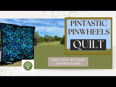 How to Make a Pintastic Pinwheels Quilt, Easy HST Method with NO Squaring Up, FREE Tutorial #quilt