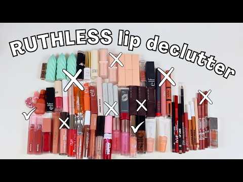 DECLUTTERING TWO THIRDS of my lipsticks! 😮‍💨💄 BRUTAL LIP COLLECTION DECLUTTER 2024