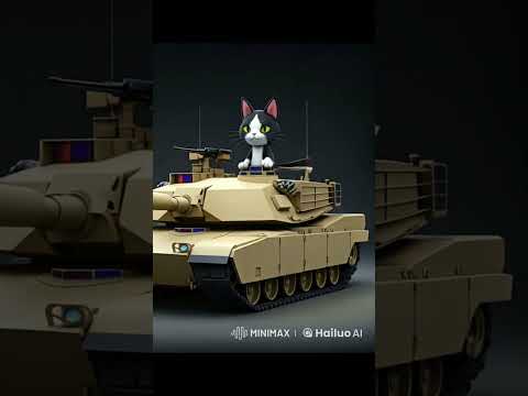 Cat & Abrams M1 #abramstank #abrams #cartoon  241227