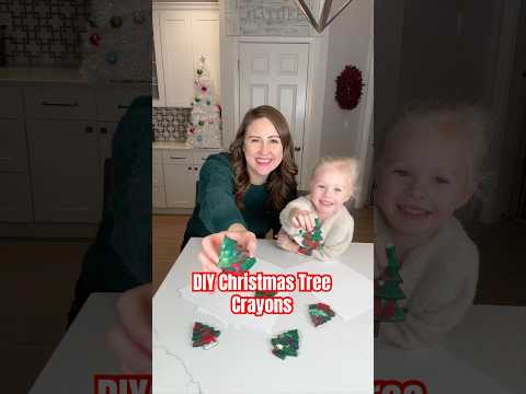 DIY Christmas Tree Crayons - Easy Holiday Craft #Shorts #HolidayDIY #DIYGift