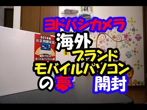 ヨドバシカメラ　夢のお年玉箱　海外ブランドモバイルパソコンの夢　開封！