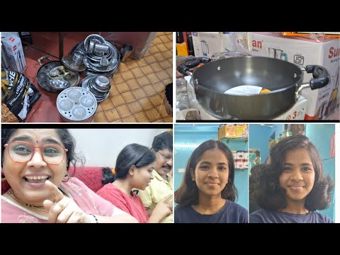 10kg bartan deke 1kg ke bartan ghar laye🤣 tejuka new haircut #vlog #dailyvlog