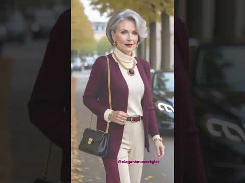 Autumn burgundy styles for mature women #elegantstyle  #colorfulelegance #timelesselegance