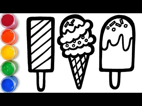 How to draw Icecream| Icecream drawing,coloring, painting for kids @Kiddysbox123