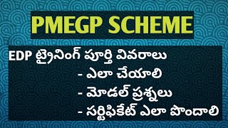 pmegp scheme edp training details