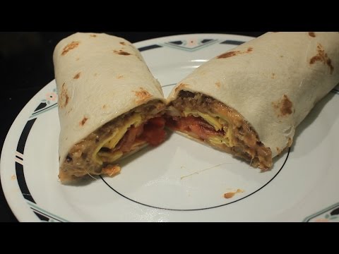 Bean & Bacon Breakfast Burrito w/  Cheese & Egg