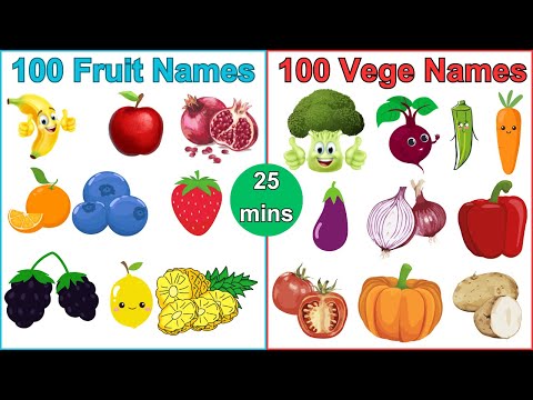 More than 100 fruits name | More than 100 Vegetables name| 200 FRUITS & Vegetables NAME for Toddlers