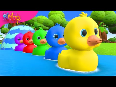 Five Little Ducks Song | Colorful Ducks | BluLoo Nursery Rhymes & Kids Songs