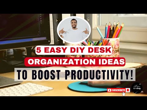 5 Easy DIY Desk Organization Ideas to Boost Productivity _ Home Office Organization Life TIPS #2