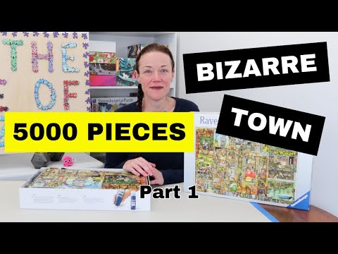 BUSY 5000 PIECE JIGSAW PUZZLE!!! Bizarre Town Part 1 #puzzle #jigsawpuzzle