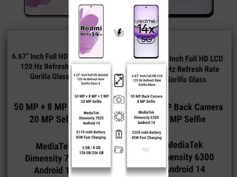 Realme 14X 5G vs Redmi Note 14 5G Specification Comparison #realme14x5g #smartphone