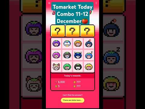 Tomarket Daily Combo Today 11 December | Tomarket today code | Tomarket Daily combo #tomarketapp