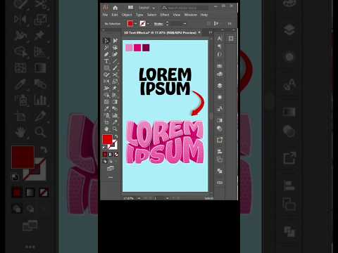 3D Text Effect Tutorial in Adobe Illustrator #illustrator #graphicdesign #shorts